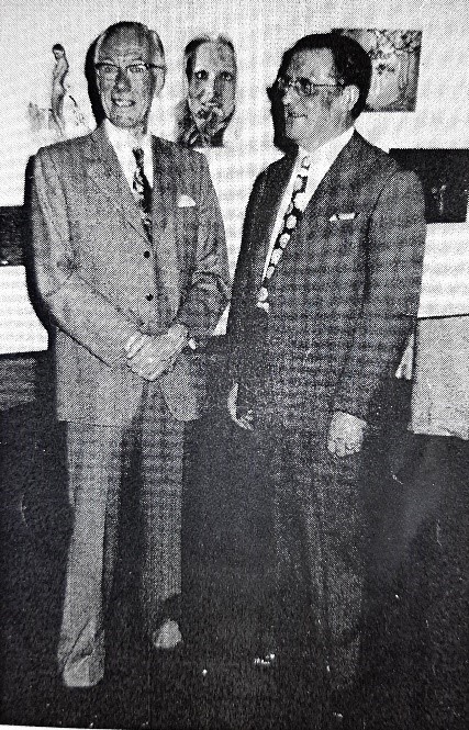 Twee van onze stichters, links Alfons Bacq, rechts Augustijn Bakeljau